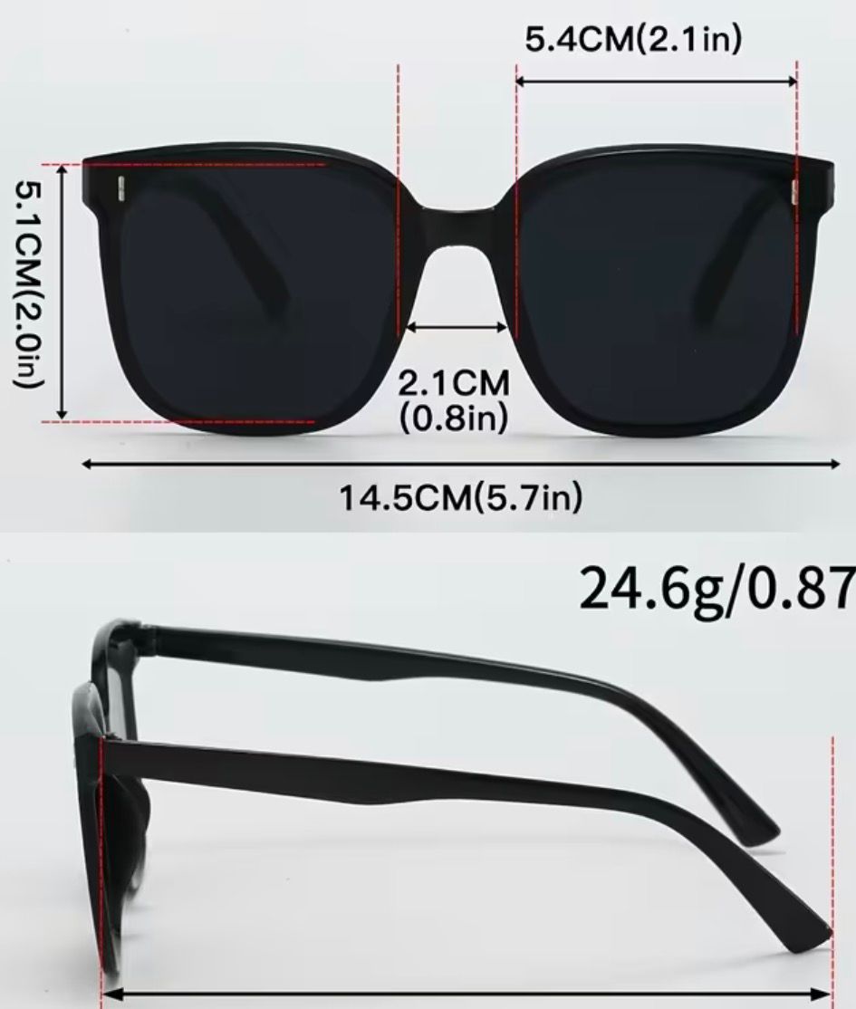 Cateye Big Wayfarer Black Sunglasses