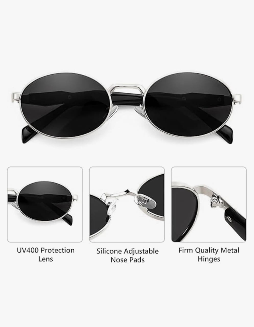 OVAL GOLD 6090 SLVR BLACK